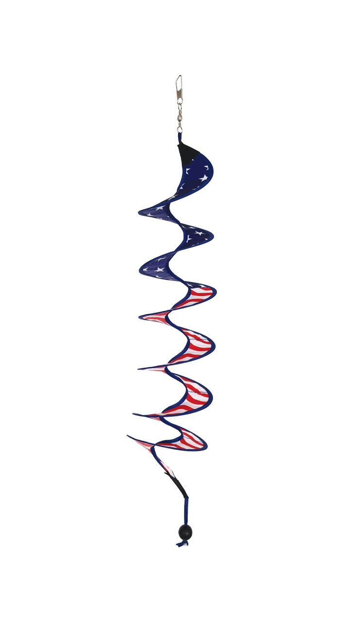 In the Breeze 5175 - 24" Stars and Stripes Curlie Spinner - Outdoor Hanging Decoration